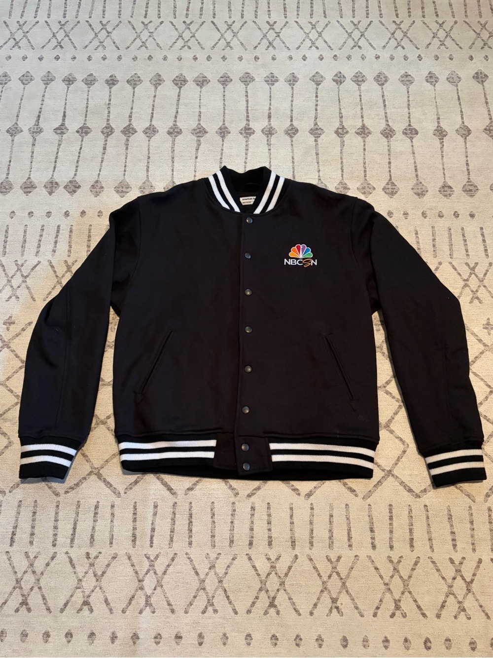 American Apparel NBCSN NHL Wednesday Night Rivalry Varsity Jacket 2XL USA Black